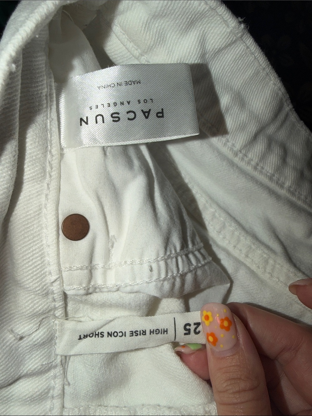 PacSun White High Rise Icon Denim Shorts